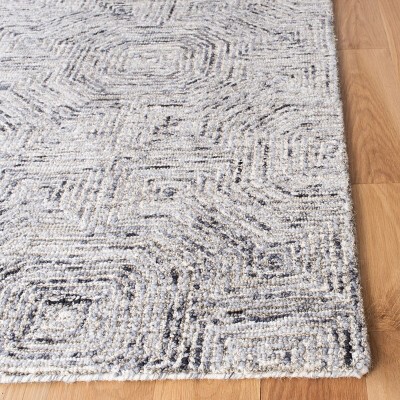 Gray Geometric Hand-Tufted Wool 6' x 9' Area Rug