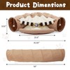 Sevobal Pet Tunnel Collapsible Cat Tunnel Bed for Indoor Cats, Washable Cat Hide Tunnel with Hanging Toys and Cushion Mat, Brown, 50"*23.62"*10.6" - 4 of 4
