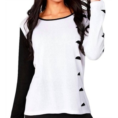 Women's Cut Out Scoop Neck Pullover - ANGEL