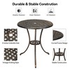 Whizmax Patio Bistro Table, 23.6" Round Outdoor Coffee Table with Umbrella Hole, Outdoor Cast Aluminum Bistro Table Side Table for Balcony Backyard - 3 of 4