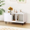 Costway 40" Hidden Cat Washroom with Storage Removable Scratcher Metal Legs for Large Cats Gray/White - 2 of 4