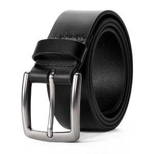 Wrangler Men’s 38mm Genuine Leather Belt, Classic Buckle Belt for Jean Pants - 1 of 4