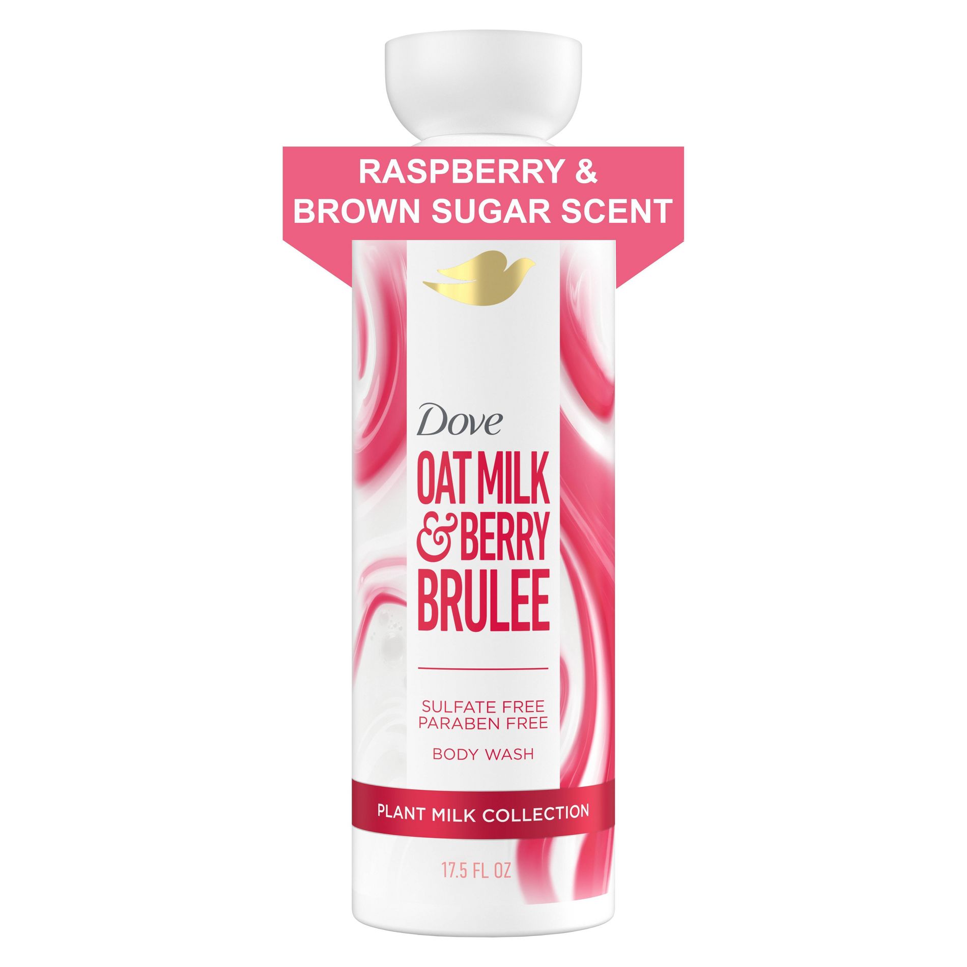 Dove Beauty Plant Milk Cleansing Body Wash - Oat Milk & Berry Brulee - 17.5 fl oz