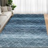 Modern Abstract Striped Area Rugs for Living Room Bedroom Machine Washable Low Pile Non Slip Foldable Carpet Indoor Soft Room Decor - 4 of 4