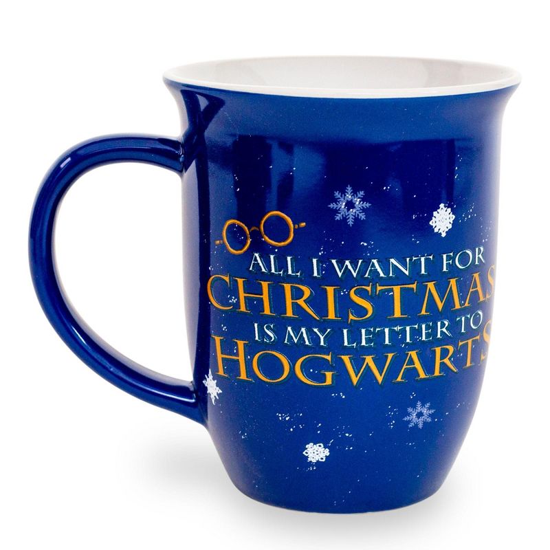 Silver Buffalo Harry Potter Hogwarts Christmas Wide Rim Ceramic Mug | Holds 16 Ounces, 2 of 7