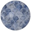 Denim Blue And Gray Abstract Washable Indoor Outdoor Area Rug - 4 of 4