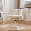 ORRD Violet Faux Fur Office & Vanity Chair with Wide Seat & Swivel Metal Base - 2 of 4