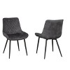 Brassex Set of 2 Fabian Dining Chairs Dark Gray - 2 of 4