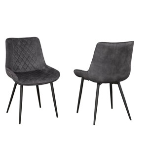 Brassex Set of 2 Fabian Dining Chairs Dark Gray - 1 of 4
