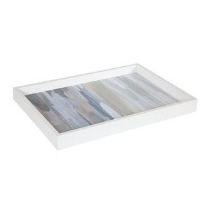 Amanti Art Intuition Blue and Tan Decorative Wood Ottoman/Coffee Table Tray 13x19 Inch - 1 of 4