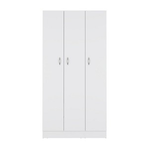 SEVOBAL Armoires Wardrobe with Three Doors Two Drawers Four Shelves and Hanging Rod for Bedroom Storage, White, 35.4"*19.7"*71.1" - 1 of 4