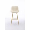 PAGED Set of 2 Bar Stools with Chrome Footrest, Velvet Fabric Counter Stool with Golden Leg, Kitchen Chairs for Home Pub - 4 of 4