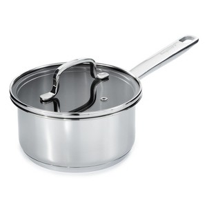BergHOFF Helix Recycled 18/10 Stainless Steel 6.5" Saucepan 1.6qt. With Glass Lid - 1 of 4