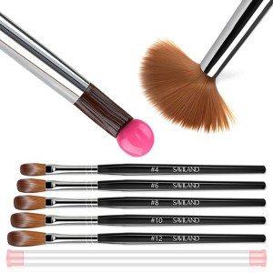 Saviland Kolinsky Nail Brush Pro Kit: #4/#6/#8/#10/#12 Round Sculpting Brushes for Acrylic 3D Art & Extensions. (5pcs Acrylic Nail Brush Set) - 1 of 4