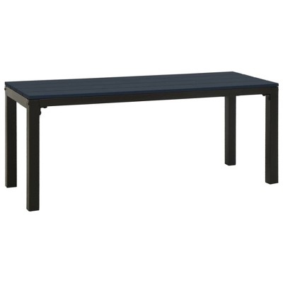 vidaXL Patio Bench, 43.3" Steel and WPC Black
