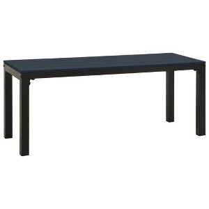 vidaXL Patio Bench, 43.3" Steel and WPC Black - 1 of 4