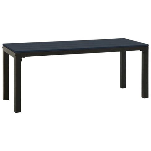 vidaXL Patio Bench, 43.3" Steel and WPC Black - image 1 of 4