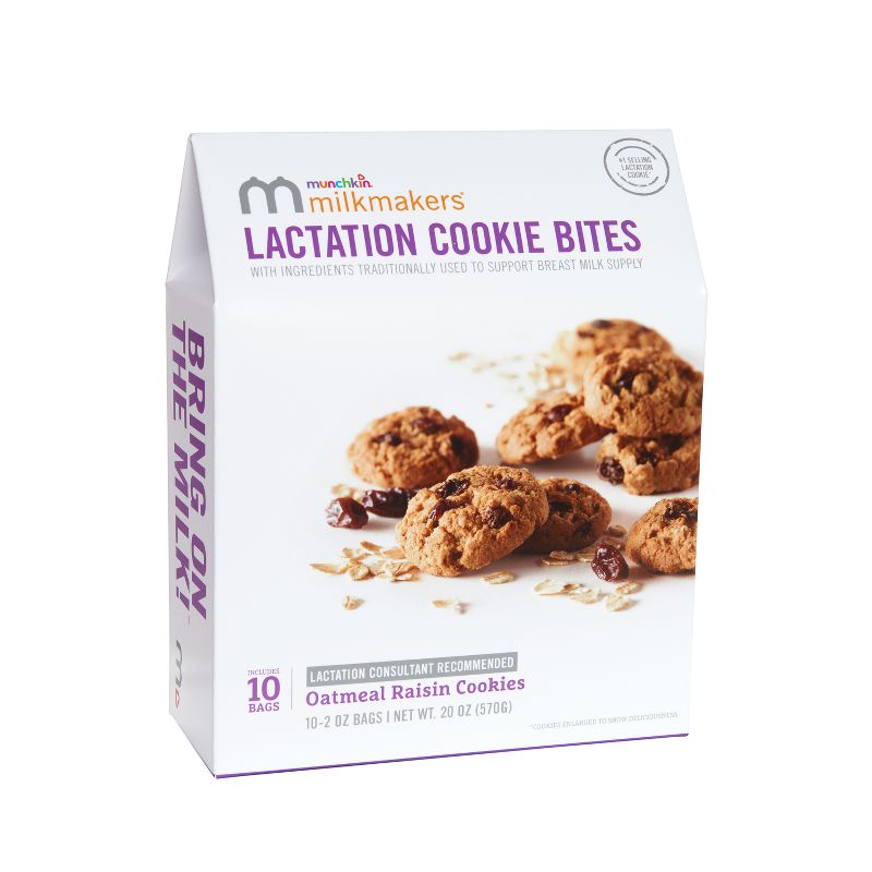 Munchkin Milkmakers Lactation Cookie Bites - Oatmeal Raisin - 20oz/10ct, 5 of 8
