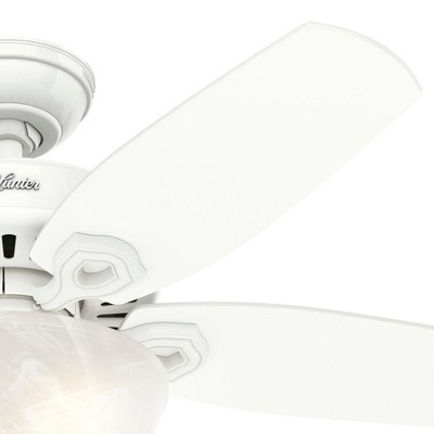 42" White and Light Oak Ceiling Fan with LED Light