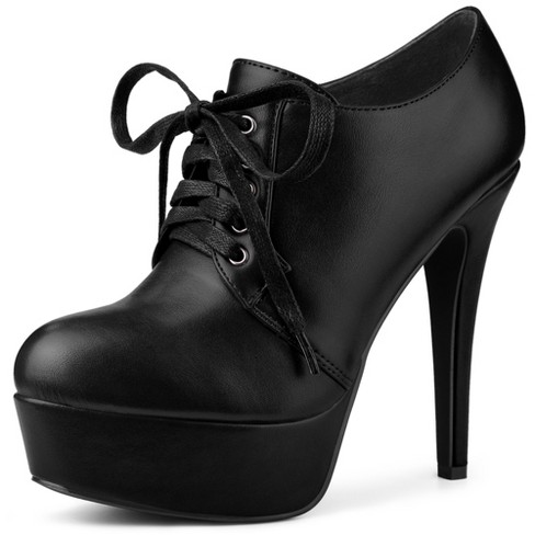 Allegra K Women s Platform Round Toe Lace Up Stiletto High Heel Ankle Booties Target