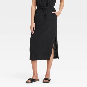 Women's Gauze Midi Pencil Skirt - Universal Thread™ - 1 of 3