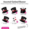 Big Dot of Happiness Magic Show Garland Banner Ta Da Magical Birthday Backdrop 30 Ft of Cord 15 Double Sided Paper Magician Hats & Playing Card Shapes - 4 of 4