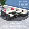 Nestl 7 Piece Outdoor Patio Furniture Set, Wicker Patio Furniture Set with Cushions - 2 of 4