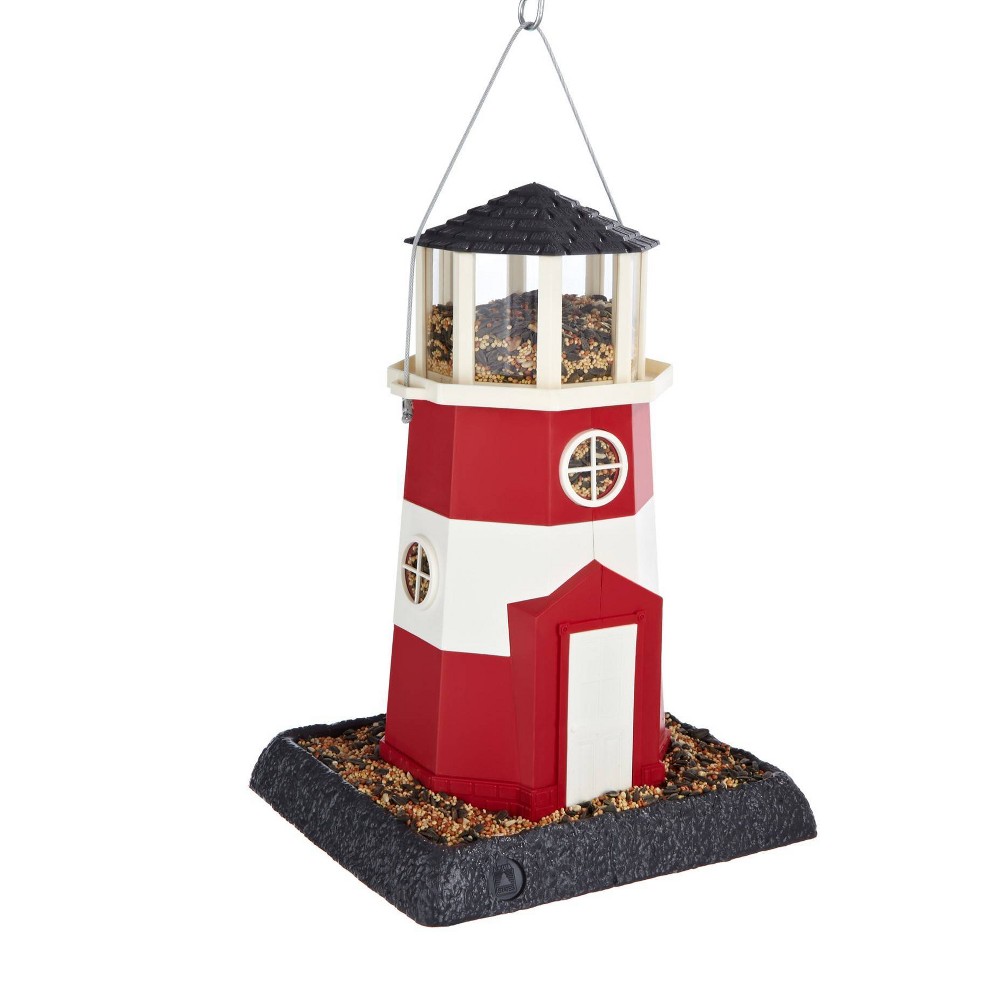 North States LIghthouse Hopper Bird Feeder 14.5" - Red