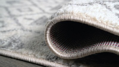 Gray and Ivory Moroccan Beni Souk Area Rug