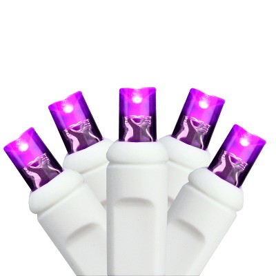 Northlight 50ct Commercial Grade LED Wide Angle Christmas Lights Purple - 24.5' White Wire