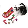 Midlee Christmas Stocking Cat Toy Gift Set (14 Toys)- Candy Canes, Bells, Mice Kitten Holiday Toys - 4 of 4