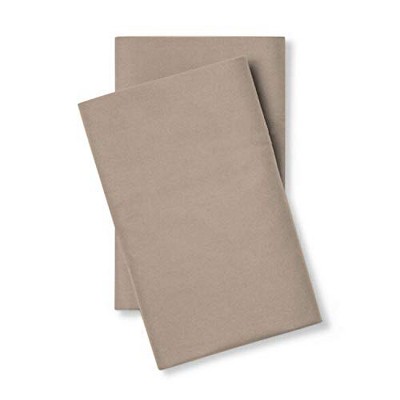Sandy Taupe Cotton Percale Standard/Queen Pillowcase Set