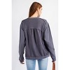 Slickblue Women's Terry Knit Pullover - Loose Fit Sweatshirt with Band Detailing and Exposed Seaming, Size S-L, Faded Denim - 3 of 4