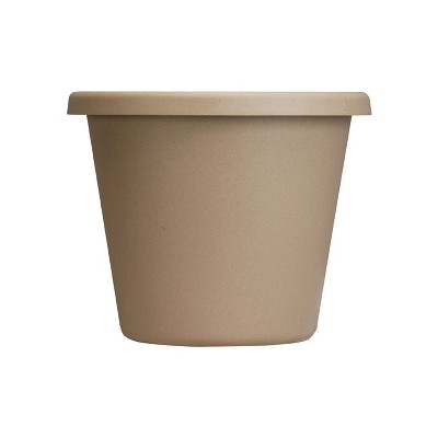 The HC Companies 16 Inch Indoor/Outdoor Classic Plastic Flower Pot Container Garden Planter with Molded Rim and Drainage Holes, Sandstone