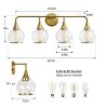 KAISITE 2 - Light Black and Gold Dimmable Bathroom Vanity Light with Globe Glass Shade - 3 of 4