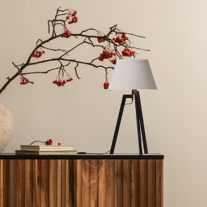 Infibrite 27" Architectural Tripod Table Lamp with Textured Shade Cozy Illumination: Modern Design, ETL Listed, Linen Cone Shade - 1 of 4