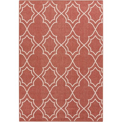 Mark & Day Liam 2'5"x4'5" Rectangle Woven Indoor & Outdoor Area Rugs Red: Stain-Resistant, Trellis Pattern, Farmhouse Style