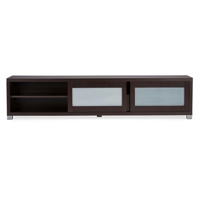 Espresso 73'' Modern Media Console with Cabinet Storage