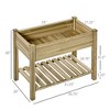 Okak Elevated Wooden Garden Bed with Shelf 43.3x18x30 Inch Outdoor Planter Box for Vegetables, Herbs, Flowers, 5 Colors - 2 of 4