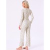 INSPIRE CHIC Women's 2 Pcs Pajama Cherry Print Ruffle Trim V-Neck Long Sleeve Top and Pants Set - 4 of 4