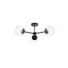 Elegant Lighting Briggs 26 inch flush mount in black with clear shade - 3 of 4