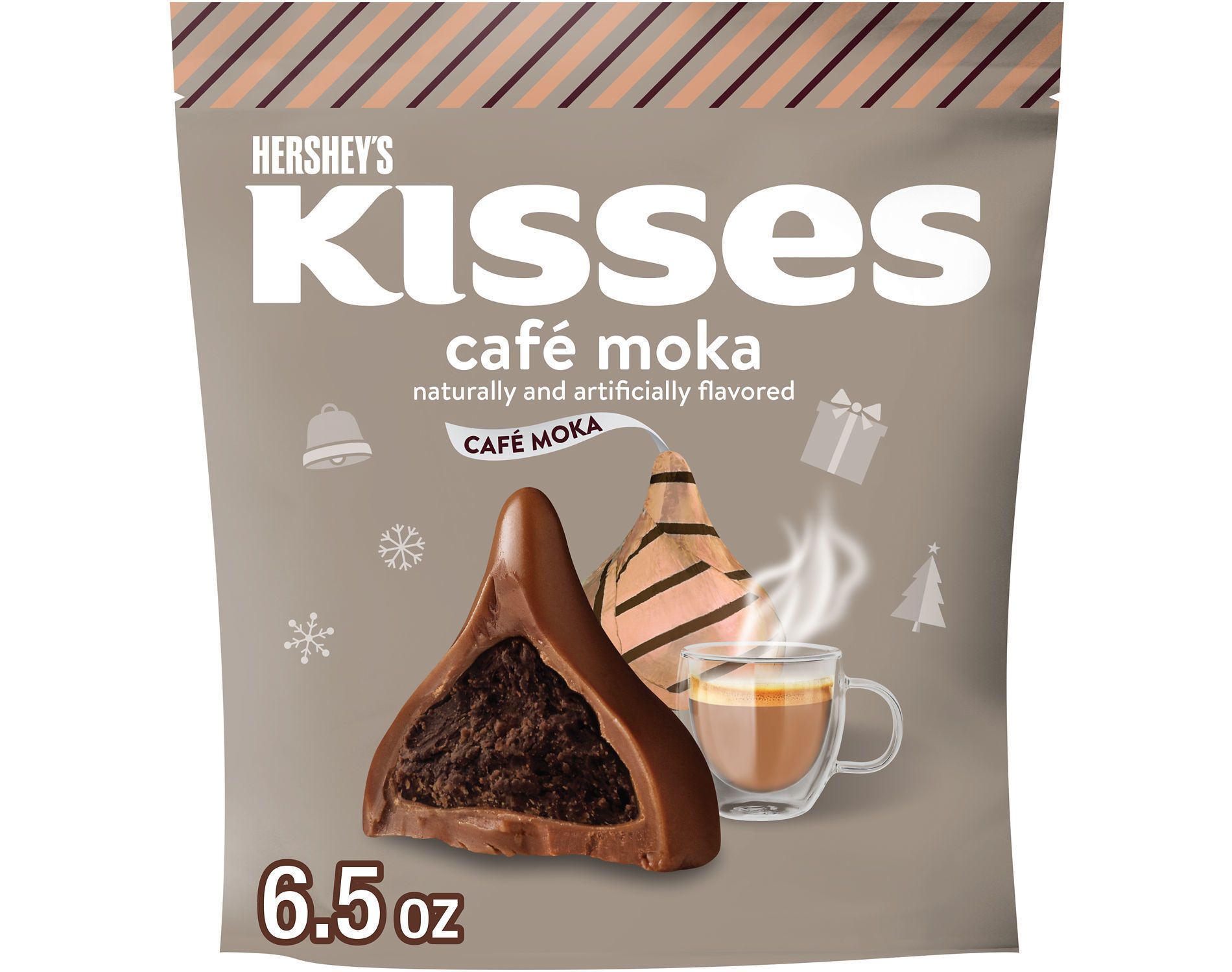 HERSHEY'S KISSES Espresso Stand Up Pouch Christmas Chocolate - 6.5oz