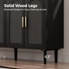 FONTOI Sideboard, Storage Cabinet with Round Handles, Sideboard Cabinet with 4 Doors for Living Room, Dining Room, Black, 47.2*13.8*29.9 - 4 of 4