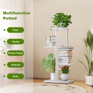 TROPOW Support pour plantes en métal à 4 niveaux - Étagère à fleurs pour l'intérieur et l'extérieur - Support pour plantes d'intérieur et balcon - 1 of 4