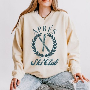 Simply Sage Market Women's Lightweight Garment Dyed Graphic Sweatshirt Apres Ski Club - 1 of 4