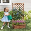 Tangkula 2PCS 60" Tall Raised Garden Bed w/ Diamond Lattice Trellis Drainage Holes Outdoor - 3 of 4