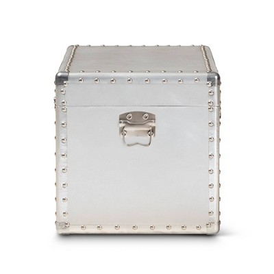 Serge Silver Metal Industrial Storage Trunk