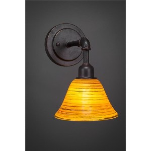 Toltec Lighting Vintage 1 - Light Sconce in  Dark Granite with 7" Firré Saturn Shade - 1 of 1