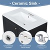 FAMYYT 30 in. Single Sink Freestanding Black Bath Vanity with White Ceramic Top, Metal Hinges and Slide Rails - 3 of 4