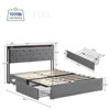 Upholstered Bed Frame with 4 Storage Drawers, Velvet Bed with Headboard Shelf & Charging Station - 2 of 4